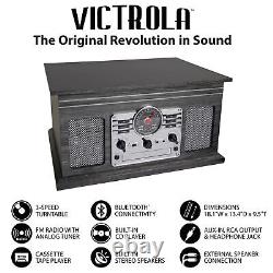 Retro Vintage Look Radio CD Cassette Mp3 Record Player Bluetooth Turntable Vinyl