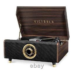 S 4in1 Highland Bluetooth Record Player With 3speed Turntable With Fm Radio Espr