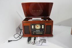 SEE NOTES Victrola Nostalgic 6 In 1 Bluetooth Record Player CD Cassette Player