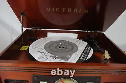 SEE NOTES Victrola Nostalgic 6 In 1 Bluetooth Record Player CD Cassette Player