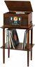 Small Retro Wooden Turntable Stand Table Record Player Vinyl Lp Storage Dividers