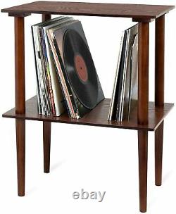 Small Retro Wooden Turntable Stand Table Record Player Vinyl LP Storage Dividers