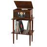 Small Retro Woodenturntable Stand Table Record Player Vinyl Lp Storage Dividers