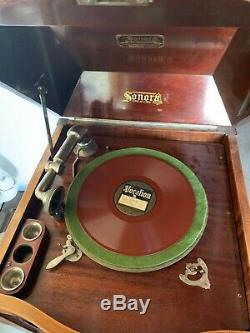Sonora Victrola Record Player-Wooden stand up Sonora Victrola record player