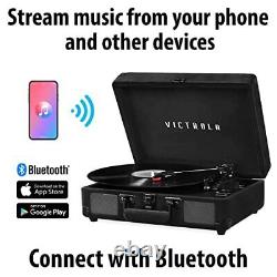 Speaker, Victrola Journey Bluetooth Suitcase Record Player 3-Speed Turntable