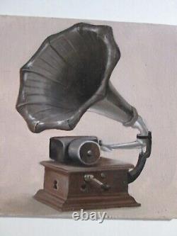 Steven Daily original lowbrow old record player Victrola 2013 painting