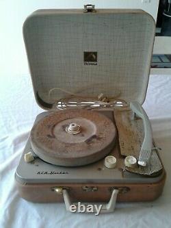 TESTED Vintage RCA Victor Suitcase Victrola Portable Record Player In Case