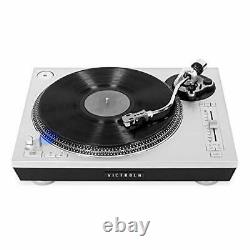 Turntable Victrola Record Player VPro-2000 USB for DJ & audio enthusiast silver