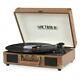Turntable Vinyl Record Player Portable Suitcase With Bluetooth Speakers 3-speed