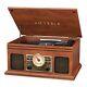 Vta-250b-mah 4-in-1 Nostalgic Bluetooth Record Player With 3-speed Turntable