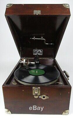 Victor Talking Machine VV-50 Suitcase Portable Victrola Record Player Works