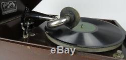 Victor Talking Machine VV-50 Suitcase Portable Victrola Record Player Works
