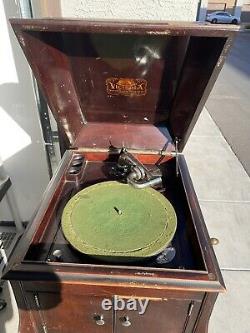 Victor Victrola VV-X 1920s Antique Phonograph Cabinet Record Player-Read
