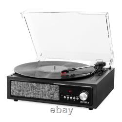 Victrola 3-In-1 Record Player with Speakers 3-Speed Turntable Black