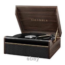 Victrola 3-In-1 Record Player with Speakers 3-Speed Turntable Espresso