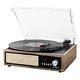 Victrola 3-in-1 Record Player With Speakers 3-speed Turntable Farmhouse Walnut