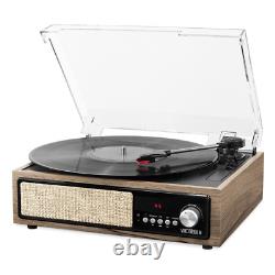 Victrola 3-In-1 Record Player with Speakers 3-Speed Turntable Farmhouse Walnut