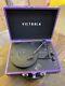 Victrola 3-speed Suitcase Record Player Purple Glitter With Bluetooth No Box