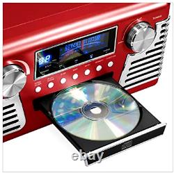 Victrola 50's Retro Bluetooth Record Player 3 Speed Turntable Red Vinyl to MP3