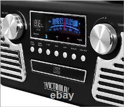 Victrola 50's Retro Bluetooth Record Player & Multimedia BLACK