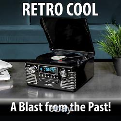Victrola 50's Retro Bluetooth Record Player & Multimedia Center, Black(New)