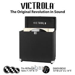 Victrola 50's Retro Bluetooth Record Player & Multimedia Center Black & Vinta