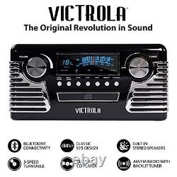 Victrola 50's Retro Bluetooth Record Player Multimedia Center Built-in Speakers
