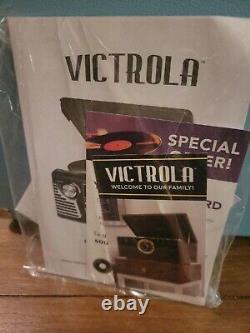 Victrola 50's Retro Bluetooth Record Player & Multimedia Center CD RADIO TEAL