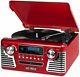 Victrola 50's Retro Bluetooth Record Player & Multimedia Center Red