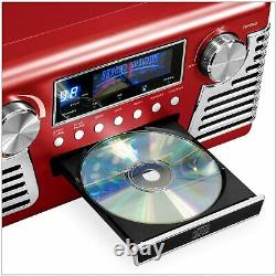 Victrola 50's Retro Bluetooth Record Player & Multimedia Center Red