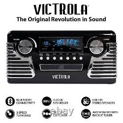 Victrola 50's Retro Bluetooth Record Player & Multimedia Center with Buil. New