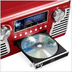 Victrola 50's Retro Bluetooth Record Player Multimedia Center with Built-in Sp