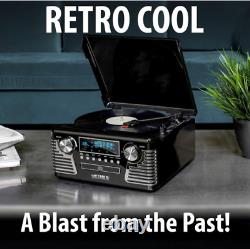 Victrola 50s Retro Bluetooth Record Player & Multimedia Center Black