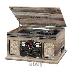 Victrola 6-In-1 Nostalgic Bluetooth Record Player with 3-Speed Turntable with CD