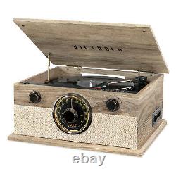 Victrola 6-in-1 Bluetooth Record Player with 3-Speed Turntable CD Cassette Radio