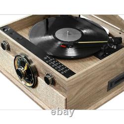 Victrola 6-in-1 Bluetooth Record Player with 3-Speed Turntable, Farmhouse, Gray