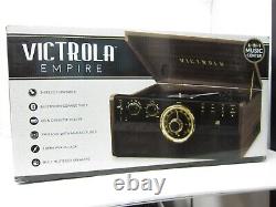 Victrola 6-in-1 Empire Mid-Century Radio Bluetooth Record Player CD Cassette