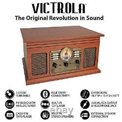 Victrola 6-in-1 Nostalgic Bluetooth Record Player with 3-Speed Turntable