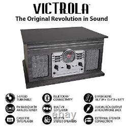 Victrola 6-in-1 Nostalgic Bluetooth Record Player with 3-speed