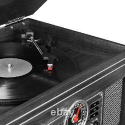 Victrola 6-in-1 Nostalgic Bluetooth Record Player with 3-speed Turntable, Grey