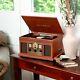 Victrola 6-in-1 Nostalgic Bluetooth Record Player Withcd/cassette/radio Mahogany