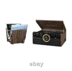 Victrola 6-in-1 Wood Bluetooth Mid Century Record Player with 3-Speed Turntable