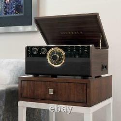 Victrola 6-in-1 Wood Empire Bluetooth Record Player with 3-Speed Turntable, CD