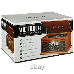 Victrola 6 in1 Nostalgic Bluetooth Record Player With 3 Speed Turntable Mahogany