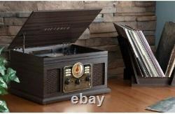 Victrola 7-in-1 Wood Bluetooth Mid Century Record Player With 3-Speed Turntable