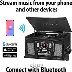 Victrola 8-in-1 Bluetooth Record Player & Multimedia Center, 1SFA, Oak