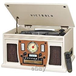 Victrola 8-in-1 Bluetooth Record Player & Multimedia Center, Built-in Speakers