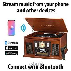 Victrola 8-in-1 Bluetooth Record Player & Multimedia Center, Built-in Stereo Spe