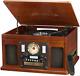 Victrola 8-in-1 Bluetooth Record Player & Multimedia Center, Mahogany