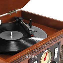 Victrola 8-in-1 Bluetooth Record Player & Multimedia Center, Mahogany